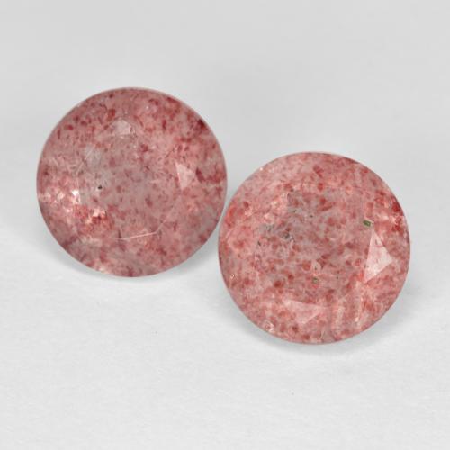 Light Rose Pink Strawberry Quartz Gem - 1.9ct Round Facet (ID: 569745)