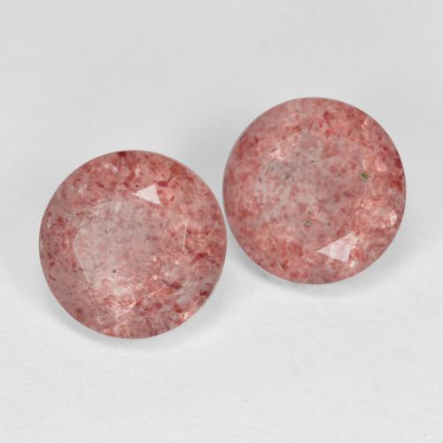 3.69 ctw Pink Strawberry Quartz Stones, Natural Strawberry Quartz in Round Facet Shape for Sale