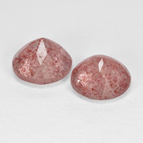 Strawberry Quartz Gemstones in 8 mm (calibrated) Size for Sale, Strawberry Quartz Stones in Light Rose Pink Color