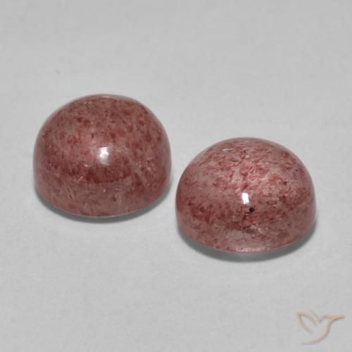 Strawberry Quartz Gemstones in 7 mm (calibrated) Size for Sale, Strawberry Quartz Stones in Medium Pink Color
