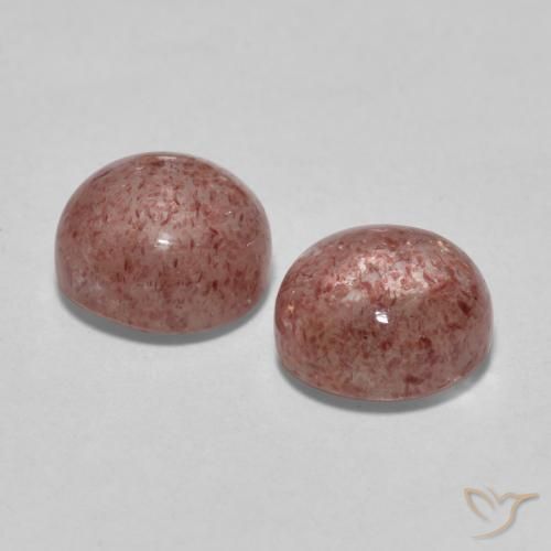 Strawberry Quartz Gemstones in 7 mm (calibrated) Size for Sale, Strawberry Quartz Stones in Medium Pink Color