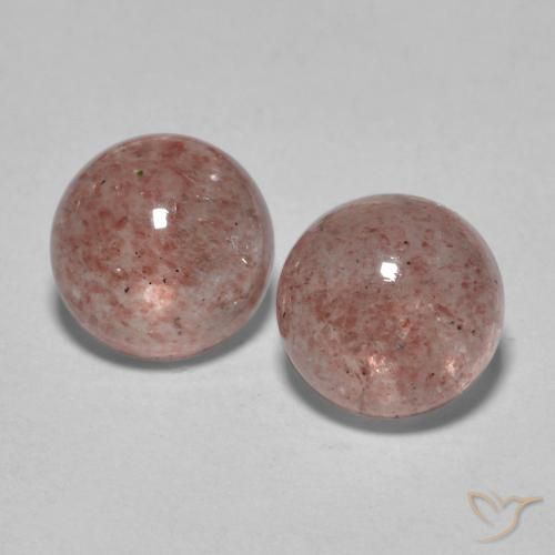 3.40ctw Natural Light Rosewood Pink Strawberry Quartz, Round, Translucent