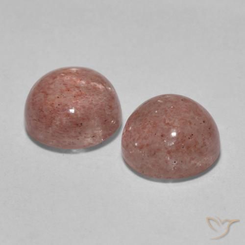 Strawberry Quartz Gemstones in 7 mm (calibrated) Size for Sale, Strawberry Quartz Stones in Light Rosewood Pink Color