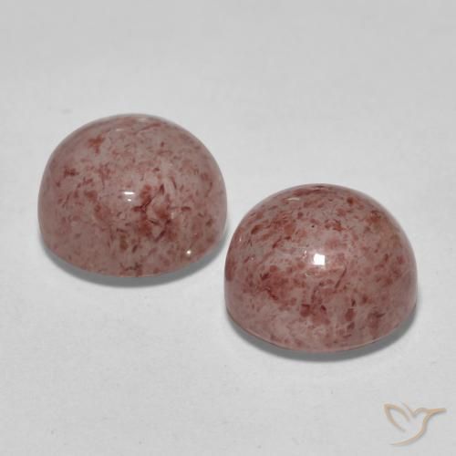 Strawberry Quartz Gemstones in 8 mm (calibrated) Size for Sale, Strawberry Quartz Stones in Medium Pink Color