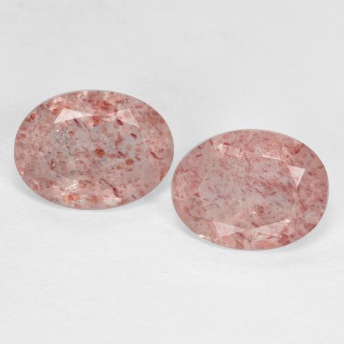 Earthy Pink Strawberry Quartz Gem - 1ct Oval Facet (ID: 569907)