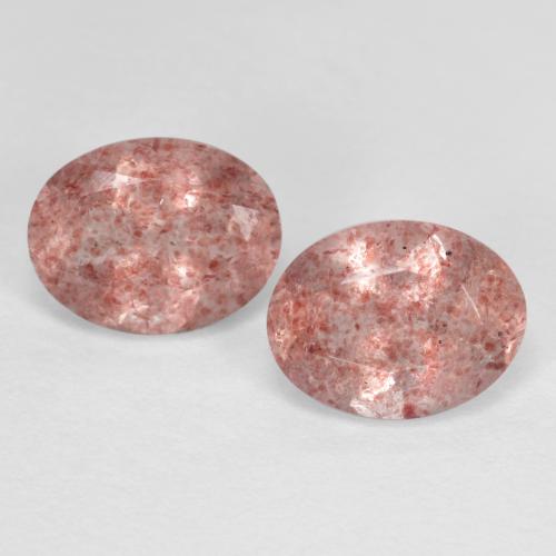 Earthy Pink Клубничный Кварц Камень - 1.2ct Фасетный Овал (ID: 569909)