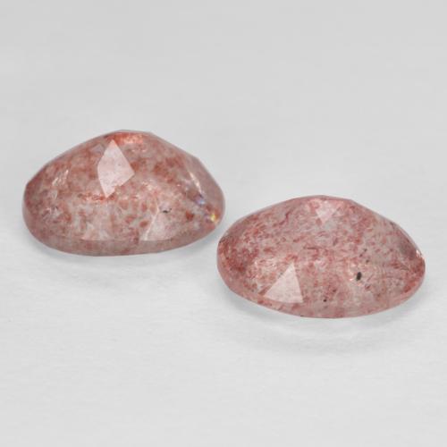Strawberry Quartz Gemstones in 8 x 6 mm (calibrated) Size for Sale, Strawberry Quartz Stones in Earthy Pink Color