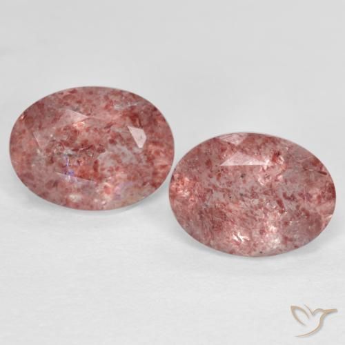2.47ctw Natural Medium Pink Strawberry Quartz, Oval, Translucent