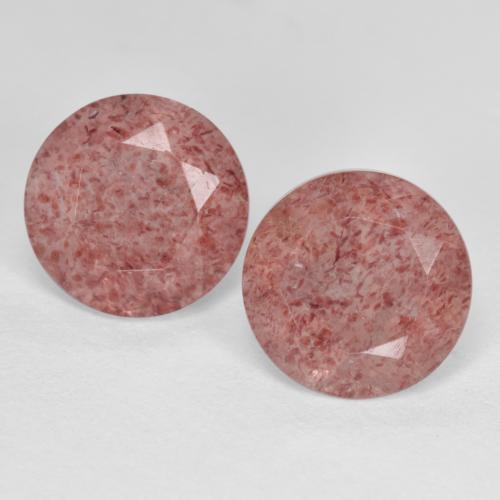Оттенки розового Клубничный Кварц Камень - 1.8ct Круглая Фасетная Огранка (ID: 569916)