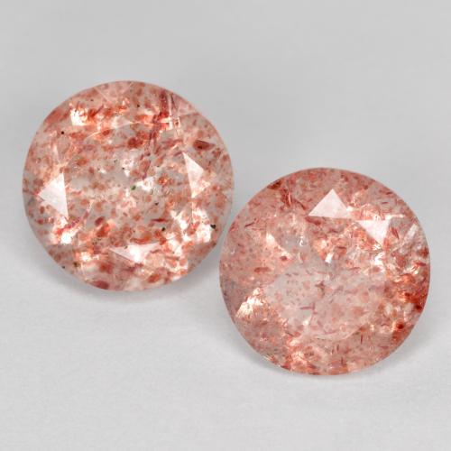 Medium Pink Erdbeerquarz Edelstein - 1.6ct Rund Facettenschliff (ID: 569931)
