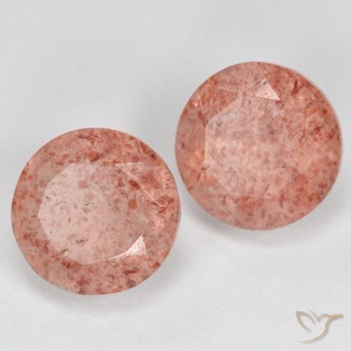 4.30 ctw Pink Strawberry Quartz Stones, Natural Strawberry Quartz in Round Facet Shape for Sale