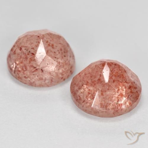 Strawberry Quartz Gemstones in 8 mm (calibrated) Size for Sale, Strawberry Quartz Stones in Raspberry Pink Color