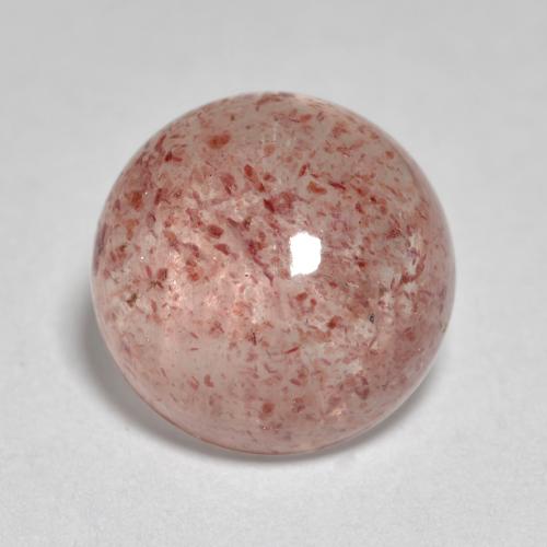 Light Rose Pink Strawberry Quartz Gem - 5.4ct Round Cabochon (ID: 569936)