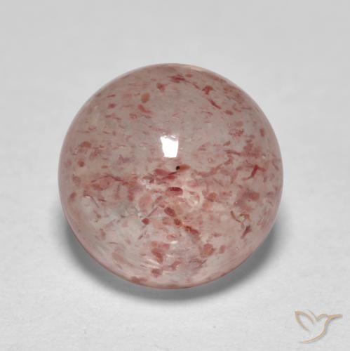 1.89ct Natural Earthy Pink Strawberry Quartz, Round, Translucent