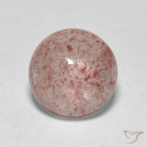 Medium Pink Strawberry Quartz Gem - 1ct Round Cabochon (ID: 570031)