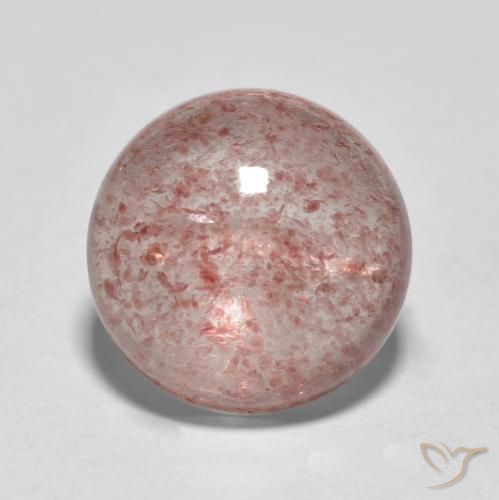 Light Pink Strawberry Quartz Gem - 3.1ct Round Cabochon (ID: 570220)