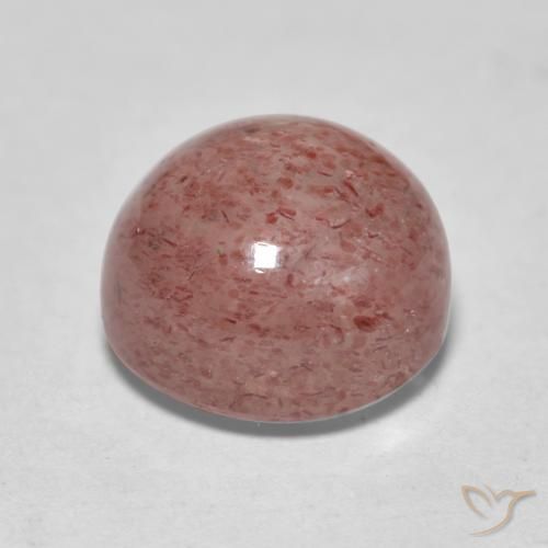 Strawberry Quartz Gemstone in 8 mm (calibrated) Size for Sale, Strawberry Quartz Stone in Medium Pink Color