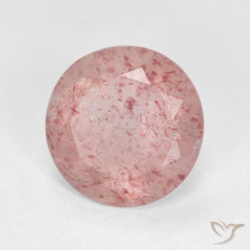 2.40 ct Pink Strawberry Quartz Stone, Natural Strawberry Quartz in Round Facet Shape for Sale
