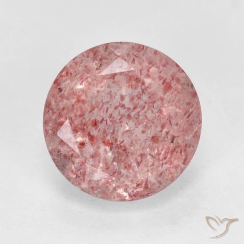 3.04ct Natural Earthy Pink Strawberry Quartz, Round, Translucent