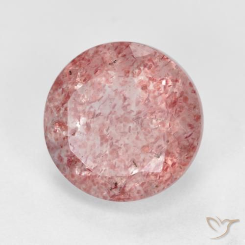 3.04 ct Pink Strawberry Quartz Stone, Natural Strawberry Quartz in Round Facet Shape for Sale