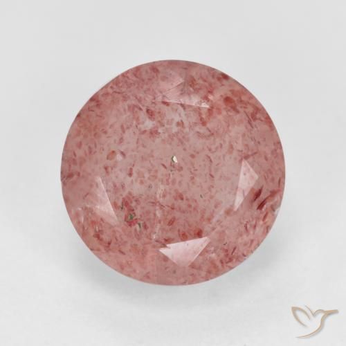 3.03ct Natural Light Rose Pink Strawberry Quartz, Round, Translucent