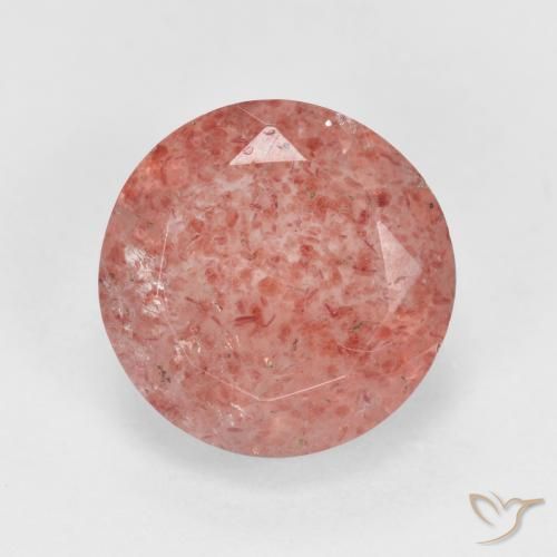 2.97ct Natural Medium Pink Strawberry Quartz, Round, Translucent
