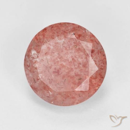2.97 ct Pink Strawberry Quartz Stone, Natural Strawberry Quartz in Round Facet Shape for Sale