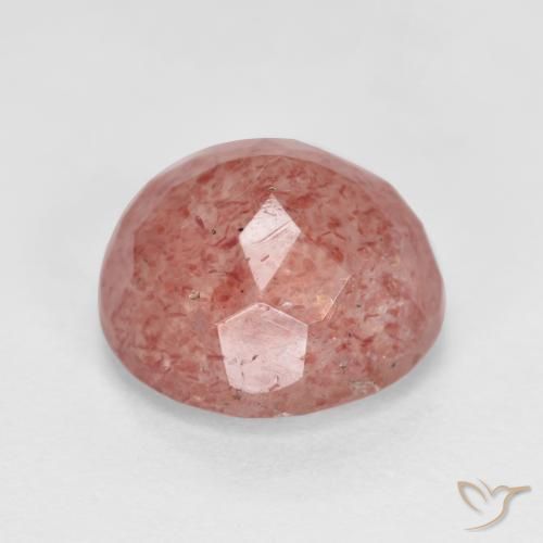 Strawberry Quartz Gemstone in 9 mm (calibrated) Size for Sale, Strawberry Quartz Stone in Medium Pink Color