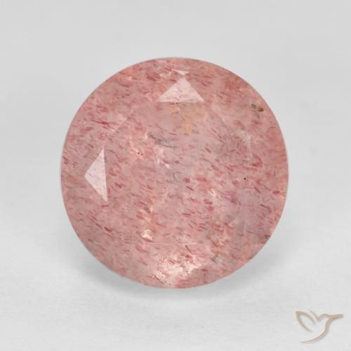 3.00ct Natural Earthy Pink Strawberry Quartz, Round, Translucent