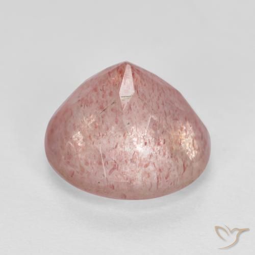 Strawberry Quartz Gemstone in 9 mm (calibrated) Size for Sale, Strawberry Quartz Stone in Earthy Pink Color