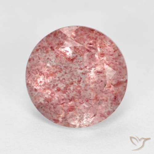 2.76ct Natural Medium-Light Pink Strawberry Quartz, Round, Translucent