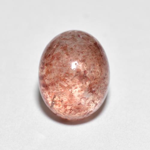 Ladybug Red Strawberry Quartz Gem - 2.8ct Oval Cabochon (ID: 599817)