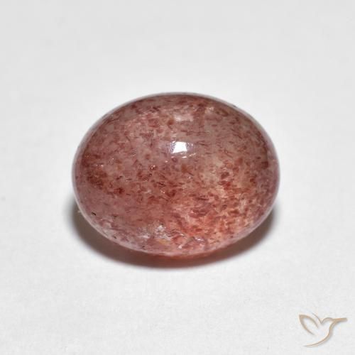 8,2 x 7,2mm ovaler rosa Erdbeerquarz aus Russland, Gewicht 2,53 ct, 1 Stück Erdbeerquarz - Farbe: Ziegelrot, natürlicher Edelstein in Translucent Reinheit, Mohs-Härte von 7 Geeignet für den täglichen Gebrauch im Schmuck, Photo A
