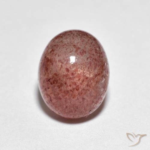 2.53 ct Pink Strawberry Quartz Stone, Natural Strawberry Quartz in Oval Cabochon Shape for Sale