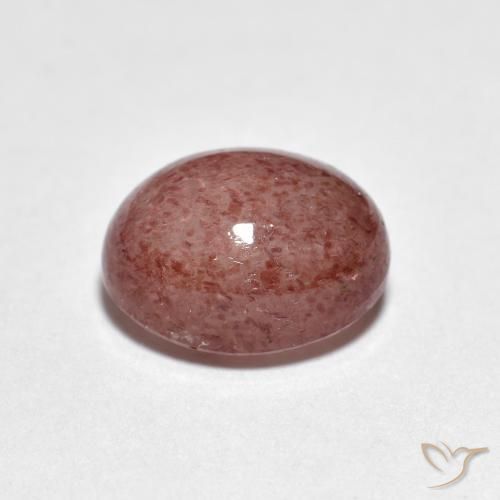Strawberry Quartz Gemstone in 8.2 x 7.2 mm Size for Sale, Strawberry Quartz Stone in Brick Red Color