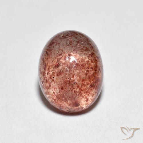 2.35 ct Pink Strawberry Quartz Stone, Natural Strawberry Quartz in Oval Cabochon Shape for Sale