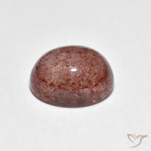 Strawberry Quartz Gemstone in 9 x 7 mm (calibrated) Size for Sale, Strawberry Quartz Stone in Light Brick Red Color
