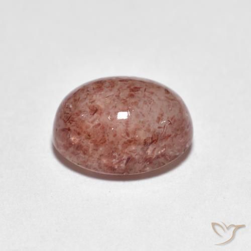 Strawberry Quartz Gemstone in 10 x 7 mm (calibrated) Size for Sale, Strawberry Quartz Stone in Light Brick Red Color