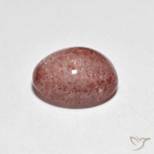Strawberry Quartz Gemstone in 9 x 7 mm (calibrated) Size for Sale, Strawberry Quartz Stone in Reddish Pink Color