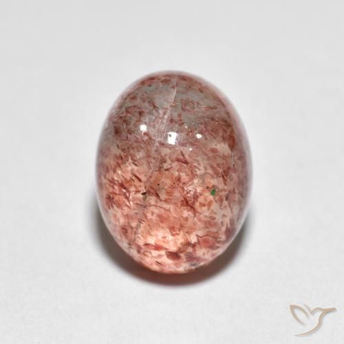 2.46ct Natural Light Brick Red Strawberry Quartz, Oval, Transparent