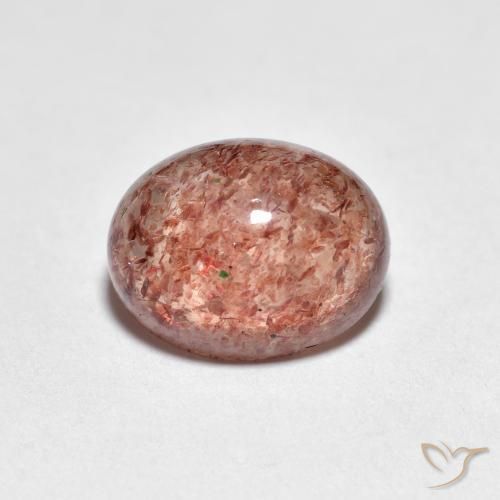 2.46 ct Pink Strawberry Quartz Stone, Natural Strawberry Quartz in Oval Cabochon Shape for Sale