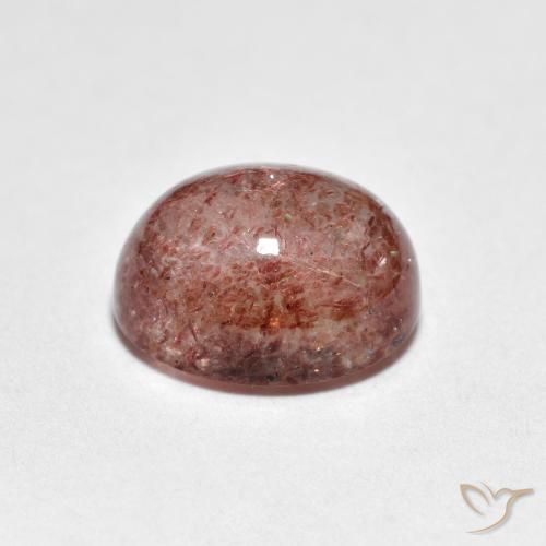Strawberry Quartz Gemstone in 9 x 7 mm (calibrated) Size for Sale, Strawberry Quartz Stone in Light Brick Red Color