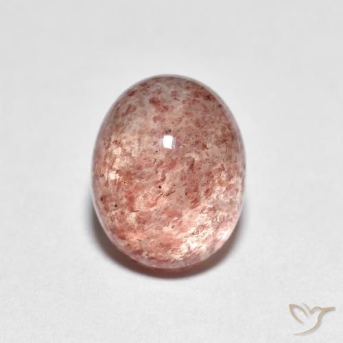 2.69 ct Pink Strawberry Quartz Stone, Natural Strawberry Quartz in Oval Cabochon Shape for Sale