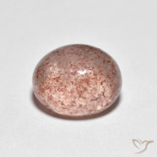 2.73 ct Pink Strawberry Quartz Stone, Natural Strawberry Quartz in Oval Cabochon Shape for Sale