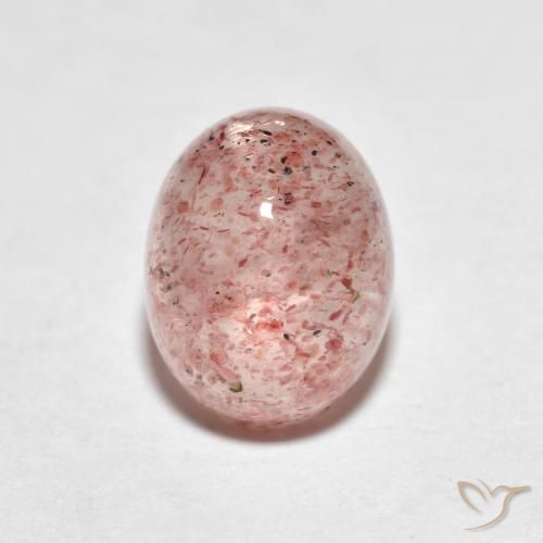 2.59ct Natural Earthy Pink Strawberry Quartz, Oval, Translucent
