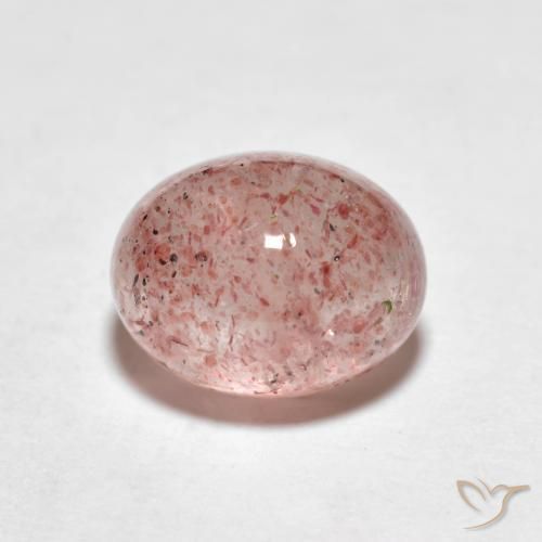 2.59 ct Pink Strawberry Quartz Stone, Natural Strawberry Quartz in Oval Cabochon Shape for Sale