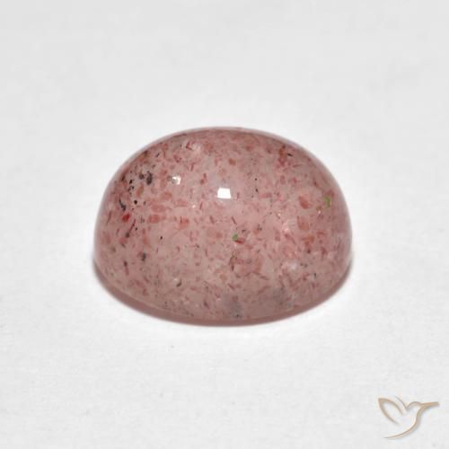 Strawberry Quartz Gemstone in 9 x 7 mm (calibrated) Size for Sale, Strawberry Quartz Stone in Earthy Pink Color