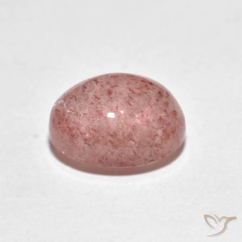 Strawberry Quartz Gemstone in 9 x 7 mm (calibrated) Size for Sale, Strawberry Quartz Stone in Medium Pink Color