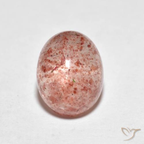 2.70 ct Pink Strawberry Quartz Stone, Natural Strawberry Quartz in Oval Cabochon Shape for Sale