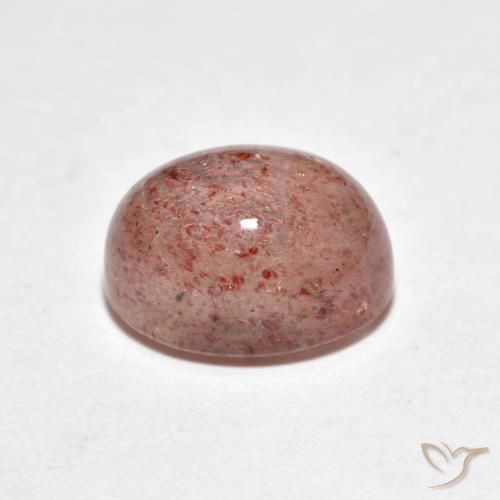 Strawberry Quartz Gemstone in 9 x 7 mm (calibrated) Size for Sale, Strawberry Quartz Stone in Orange Pink Color